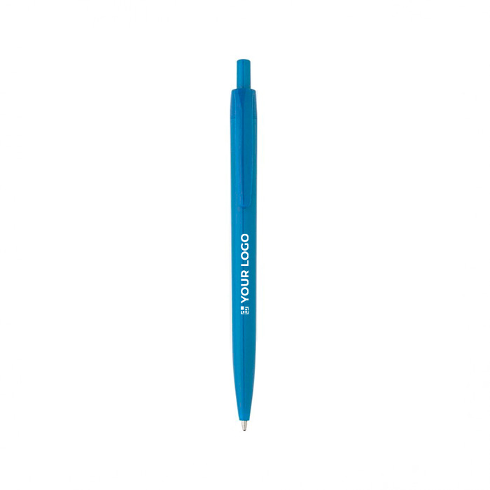 Kugelschreiber Monocolor | blaue Tinte farbe hellblau Ansicht mit Druckbereich