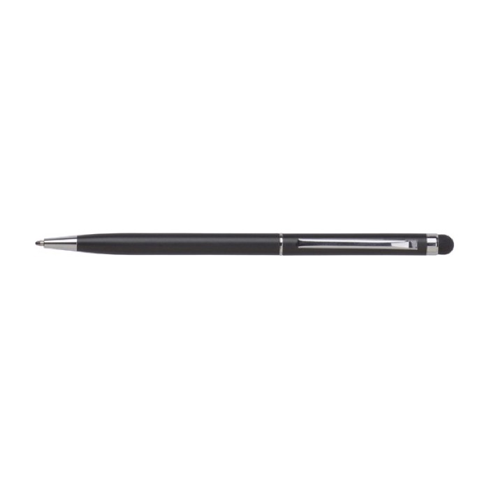 Dünner Kugelschreiber mit Touchpen Farbe schwarz
