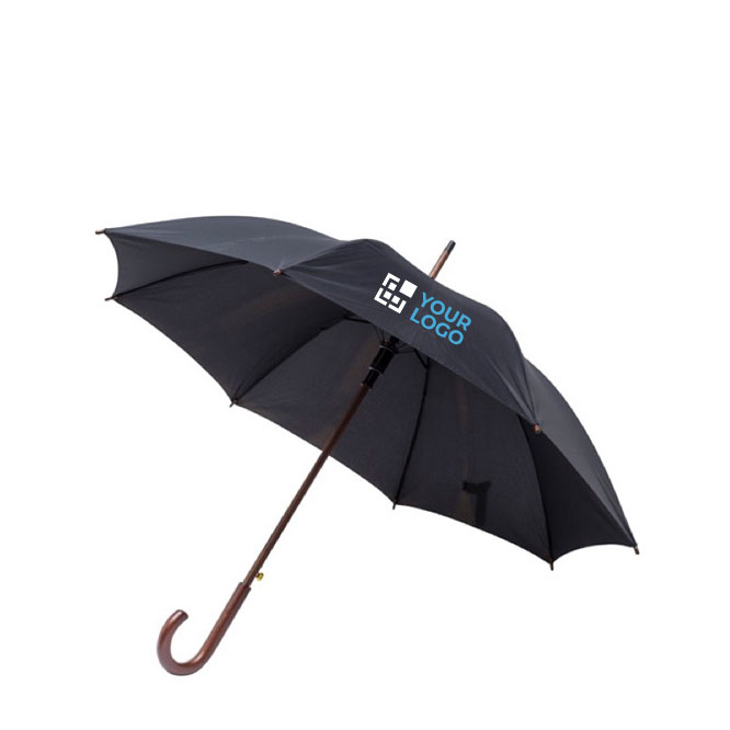 Regenschirm aus recyceltem Material Essence Ø105 farbe schwarz Ansicht mit Druckbereich