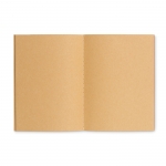 Recycelter Notizblock mit Kartoncover A6 glatten Seiten farbe beige dritte Ansicht