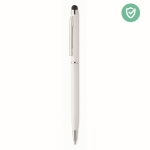 Kugelschreiber antibakteriell aus Aluminium Farbe weiß 1