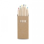 Pappschachtel mit 6 Buntstiften Farbe braun 1