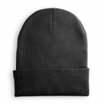 Mütze mit Logo und gerollter Manschette farbe schwarz 3
