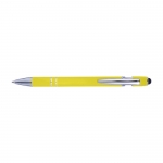 Kugelschreiber Alu Even | Blaue Tinte farbe gelb erste Ansicht