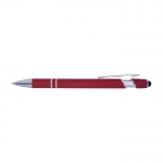 Kugelschreiber Alu Even | Blaue Tinte farbe rot dritte Ansicht