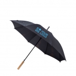 Regenschirm aus recyceltem Material Plus Ø103 farbe schwarz Ansicht mit Druckbereich