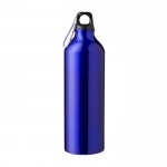 Mattierte Recycling-Aluminiumflasche mit Karabiner, 770 ml farbe ultramarinblau erste Ansicht