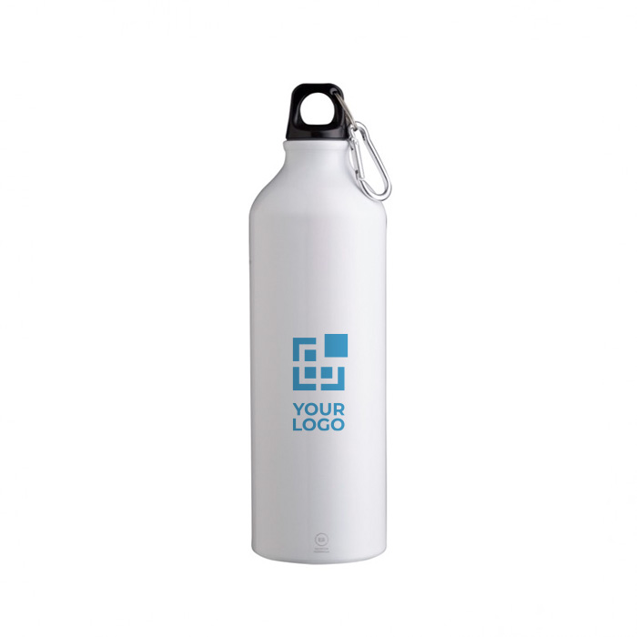 Mattierte Recycling-Aluminiumflasche mit Karabiner, 770 ml