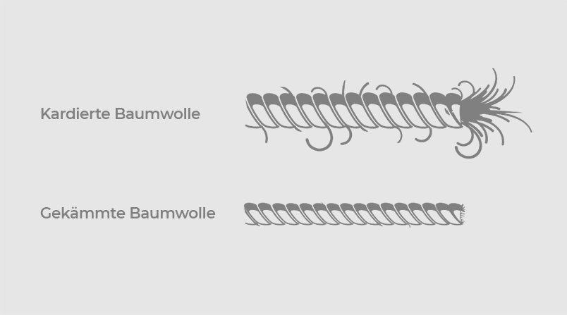 Kandierte und gekämmte Baumwolle