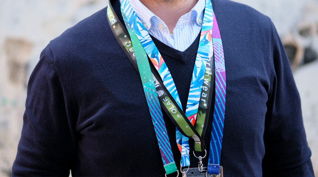 Mehrere Lanyards-Modelle bedruckt