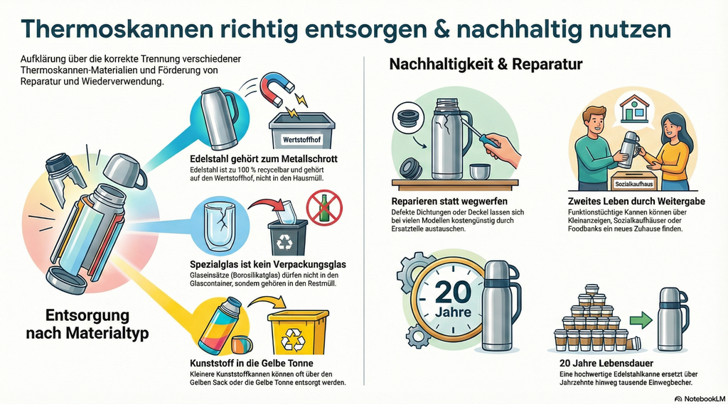 Thermoskannen Entsorgung Infografik