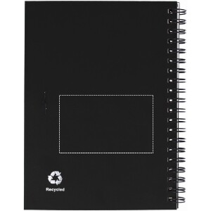 Druckposition back notebook mit digitaler etikettendruck