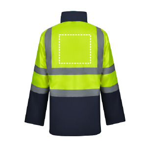 Reflektierende jacke rückseite