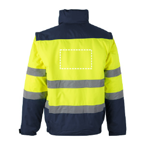 Reflektierende jacke rückseite