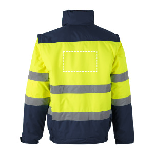 Reflektierende jacke rückseite