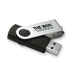Drehbarer USB-Stick, in vielen Farben erhältlich, mit Metallclip farbe schwarz