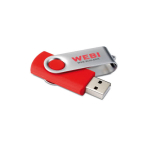 Drehbarer USB-Stick, in vielen Farben erhältlich, mit Metallclip farbe rot