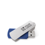 Drehbarer USB-Stick aus Aluminium mit großer Fläche für den Druck farbe blau