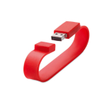 Bedrucktes USB-Armband aus Silikon als Werbegeschenk farbe rot