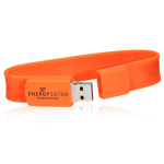 Bedrucktes USB-Armband aus Silikon als Werbegeschenk farbe orange