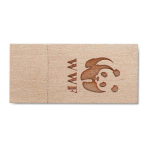 Flacher USB-Stick aus Holz mit Magnetverschluss mit Logo bedrucken farbe heller holzton