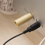 Zylindrischer USB-Stick aus recyceltem Karton als Messegeschenk farbe beige