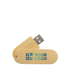Holz-USB-Memorystick als Öko-Werbemittel mit Gravur oder Siebdruck farbe heller holzton