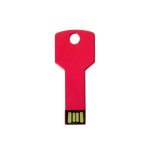 Aluminium-USB-Stick in Schlüsselform mit Logo bedrucken farbe rot