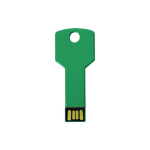 Aluminium-USB-Stick in Schlüsselform mit Logo bedrucken farbe grün