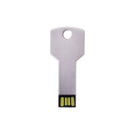 Aluminium-USB-Stick in Schlüsselform mit Logo bedrucken farbe silber