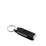 USB-Schlüsselanhänger aus Metall mit Lederschutzhülle für Firmen farbe schwarz