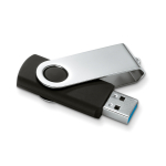 Drehbarer USB-Stick 3.0, mit Metallclip, in vielen Farben erhältlich farbe schwarz
