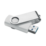 Drehbarer USB-Stick 3.0, mit Metallclip, in vielen Farben erhältlich farbe weiß