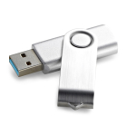 Drehbarer USB-Stick 3.0, mit Metallclip, in vielen Farben erhältlich farbe mattsilber
