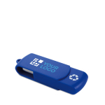 Drehbarer USB-Stick aus recyceltem Kunststoff für nachhaltiges Image farbe blau