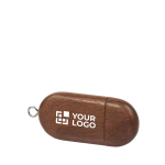 Nachhaltiger USB-Stick aus Holz in ovaler Form mit Magnetverschluss