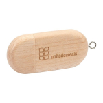 USB-Stick 3.0 aus Holz in ovaler Form mit Magnetverschluss bedrucken farbe heller holzton