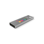 Metallischer USB-Stick mit dreieckigem Griff als Werbegeschenk farbe mattsilber