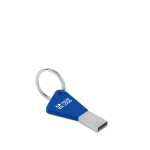 Eleganter USB-Stick in Form eines Schlüssels aus Silikon und Metall farbe blau