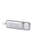USB-Stick 3.0 mit Metallgehäuse und Kunstlederapplikationen farbe weiß