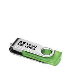 Drehbarer USB-Stick 3.0 mit transparentem farbigem Gehäuse für Messen farbe grün