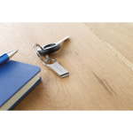 USB-Stick aus Metall im innovativen Design für Ihren Logoaufdruck farbe silber
