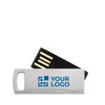 Kompakter USB mit farbigem drehbarem Clip farbe silber