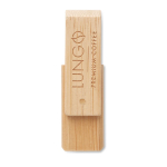 Nachhaltiger drehbarer USB-Stick aus Bambusholz als Werbemittel farbe dunkler holzton