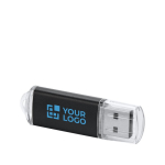 Günstiger USB-Stick aus Aluminium mit Kunststoffabdeckung farbe schwarz