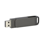 Bedruckbarer USB-Stick mit drehbarem Metallclip und Aufhangfunktion farbe titan
