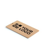 Bedruckte USB-Karte aus recyceltem Kunststoff farbe heller holzton