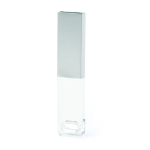 USB-Stick aus Metall und Glas mit Ihrem Logo in LED-Licht farbe silber