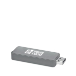 Moderner USB-Stick in 4 Farben mit beleuchtendem Logo farbe grau