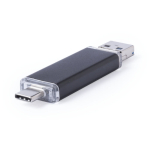 Metall-USB-Stick mit Komplettanschluss farbe schwarz
